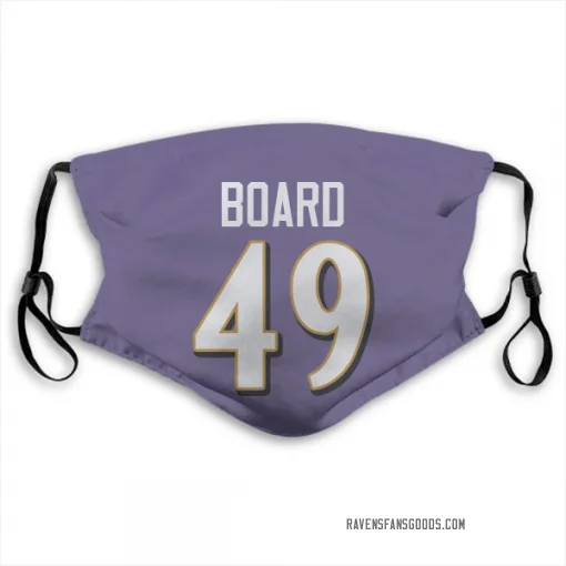 Chris Board Baltimore Ravens Purple Jersey Number & Name Face Mask