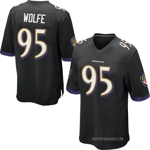 Game Derek Wolfe Men's Baltimore Ravens Black Jersey - Nike