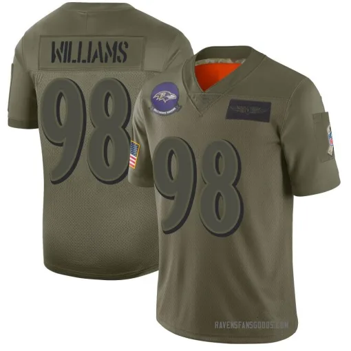 Limited Brandon Williams Youth Baltimore Ravens Camo 2019 Salute To Service Jersey Nike