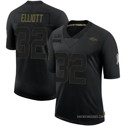 Limited DeShon Elliott Men's Baltimore Ravens Black 2020 Salute To Service Jersey - Nike
