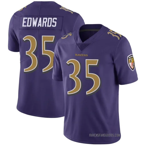 Limited Gus Edwards Youth Baltimore Ravens Purple Color Rush Vapor Untouchable Jersey ...