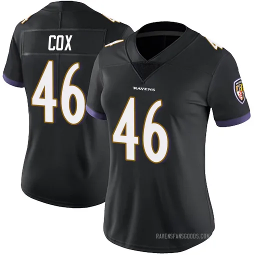 Limited Morgan Cox Women's Baltimore Ravens Black Alternate Vapor Untouchable Jersey - Nike